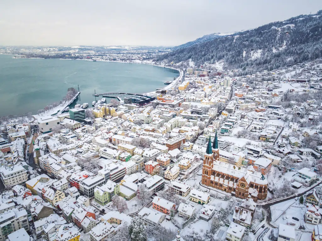 Winter in der Vorarlberger Landeshauptstadt Bregenz